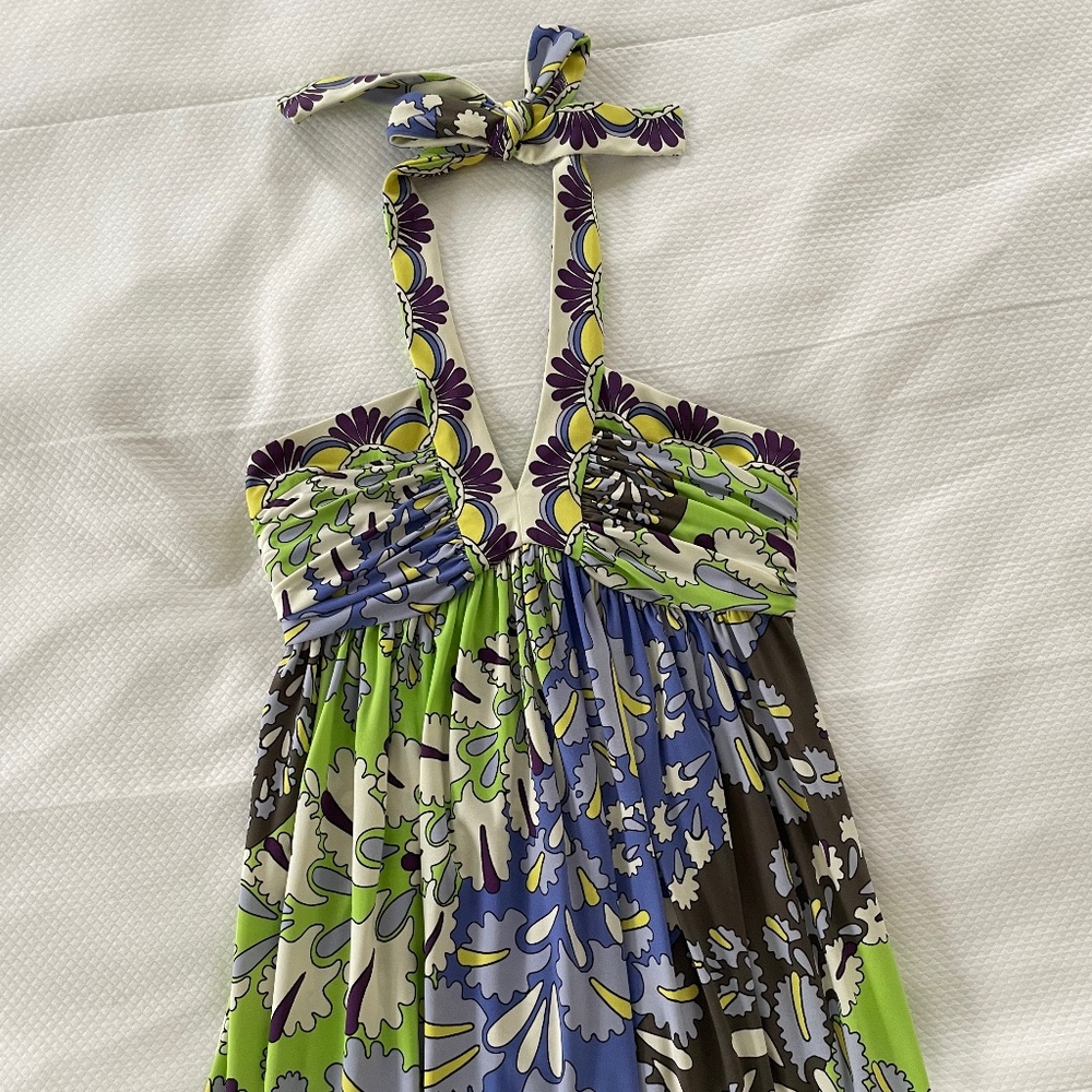 Donna Morgan Multi-Colored Halter Maxi Dress